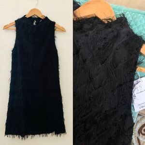 NWT Anthro & Other Stories Black Eyelash Mini Dress